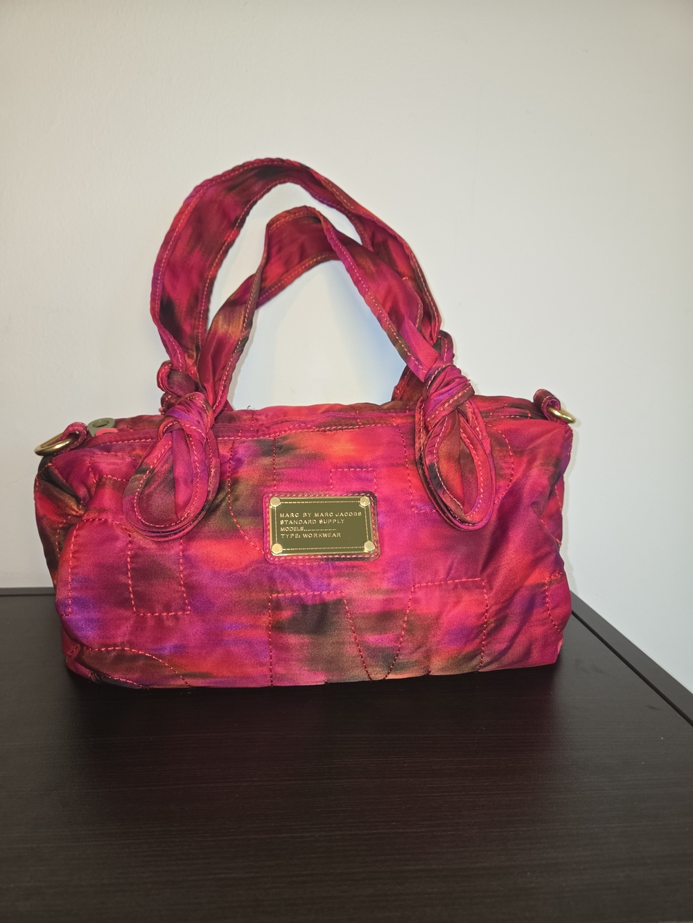 Marc by Marc Jacobs Y2K Quilted Nylon Groovy Barrel Satchel Tie Dye NO STRAP